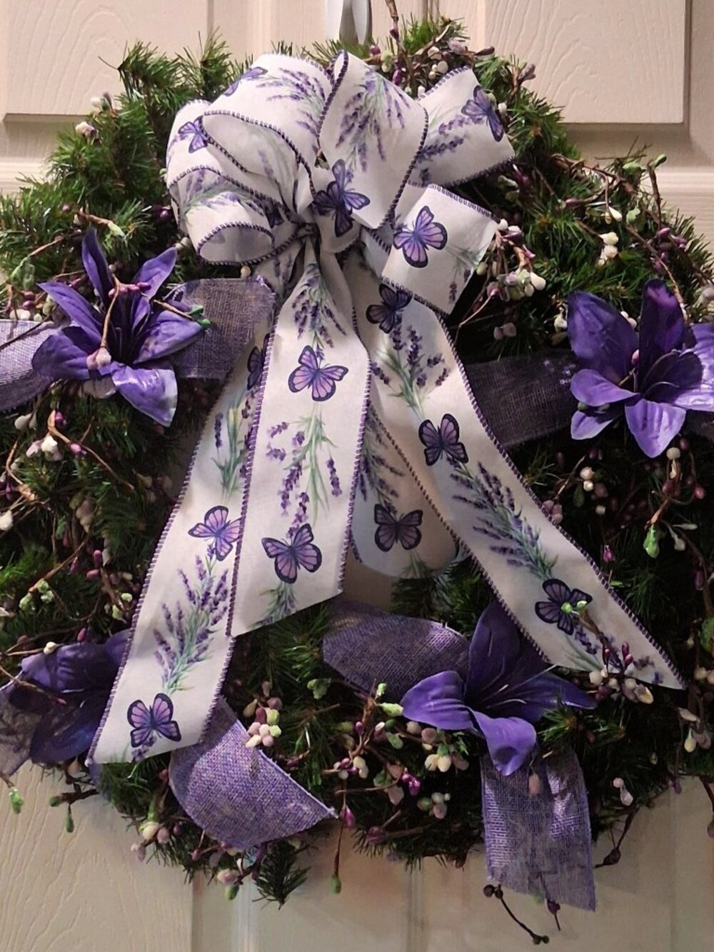 Handmade Purple Spring Butterfly Wreath